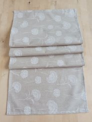 Běhoun na stůl - pampelišky na béžovém podkladu