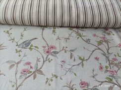 Režná (směsová bavlna) - ptáčci a květy