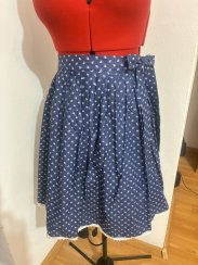 Zavinovací sukně skládaná - modrotisk tmavý 1