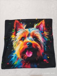 Povlak na polštář z panelu - pes barevný