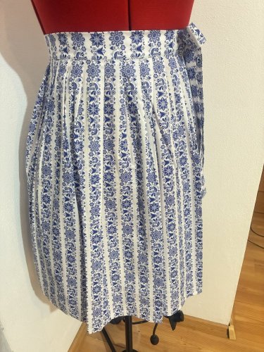 Zavinovací sukně skládaná - modrotisk v pruzích