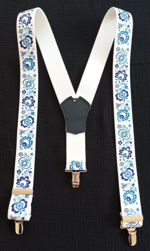 Dětské šle s potiskem - folklor modrotisk