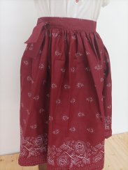 Zavinovací sukně řasená - bordo s bordurou