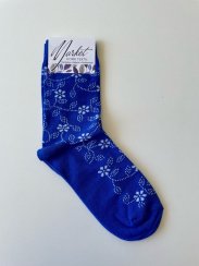 Ponožky modrotisk královsky modré