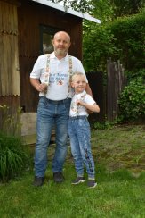Pánské šle s potiskem - drobný folklor