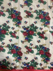 Zavinovací sukně skládaná - růžičky na smetanovém podkladu