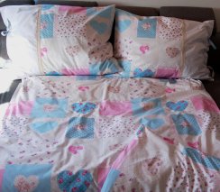 Ložní povlečení - Patchwork modro-růžový