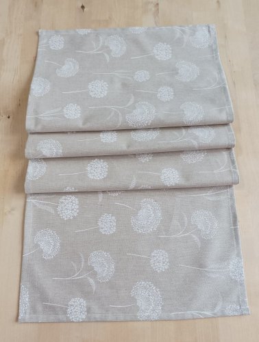 Běhoun na stůl - pampelišky na béžovém podkladu