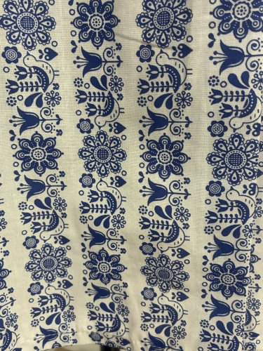 Zavinovací sukně skládaná - modrotisk v pruzích