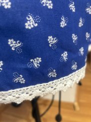 Sukně do folklorní gumy se vzorem jablučko modré- modrotisk 3