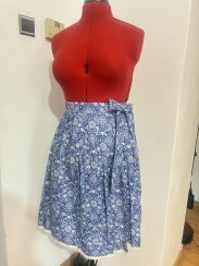 Zavinovací sukně skládaná - modrotisk 2