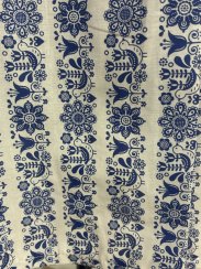 Zavinovací sukně skládaná - modrotisk v pruzích