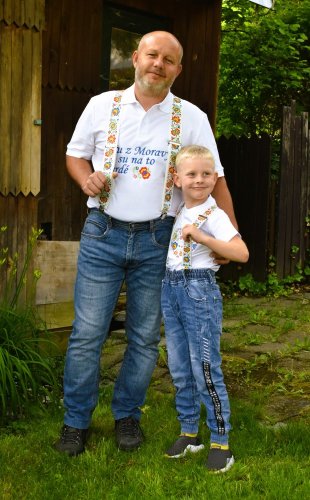 Pánské šle s potiskem -  folklor